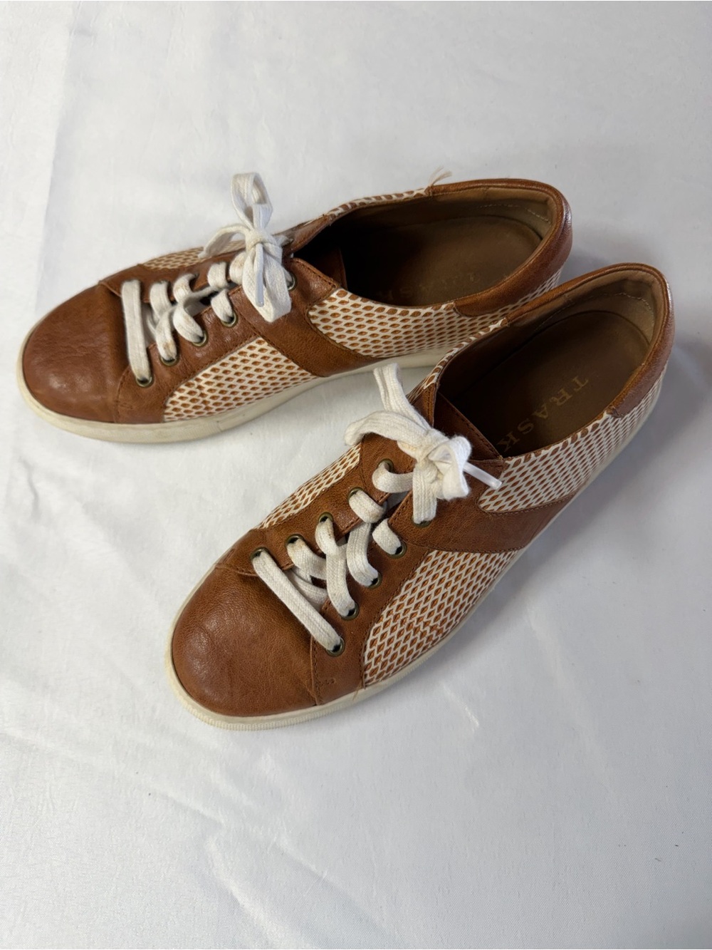 Trask Brown & White Womens Casual Sneakers